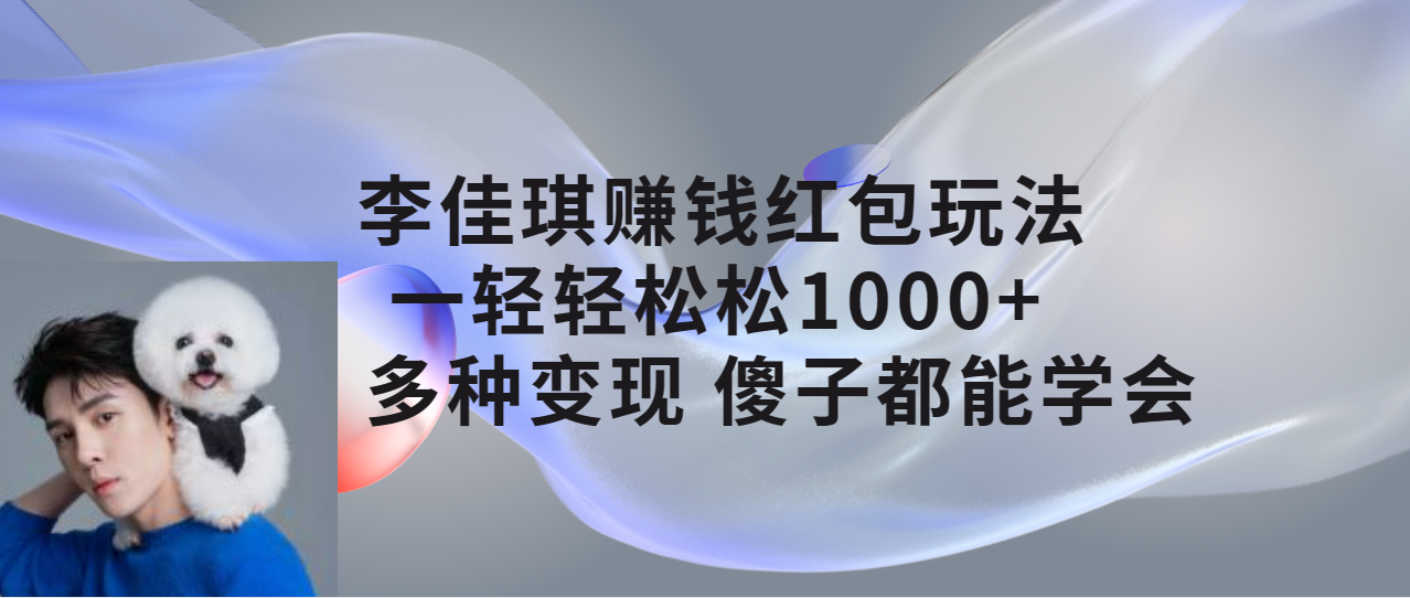 （7383期）李佳琪赚钱红包玩法，一天轻轻松松1000 ，多种变现，傻子都能学会