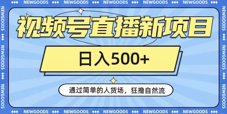 视频号直播新项目，通过简单的人货场，狂撸自然流，日入500 【260G资料】