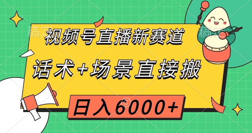 视频号直播新赛道，话术 场景直接搬，日入6000 【揭秘】