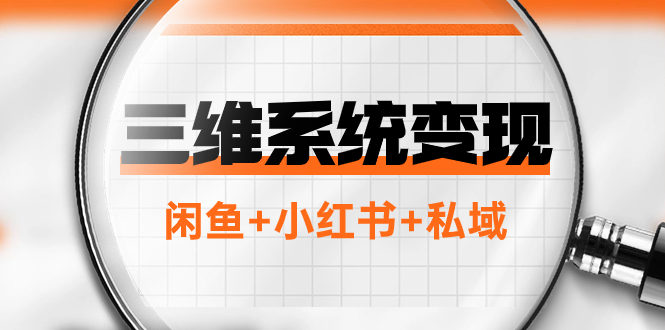 （7898期）三维系统变现项目：普通人首选-年入百万的翻身项目，闲鱼 小红书 私域