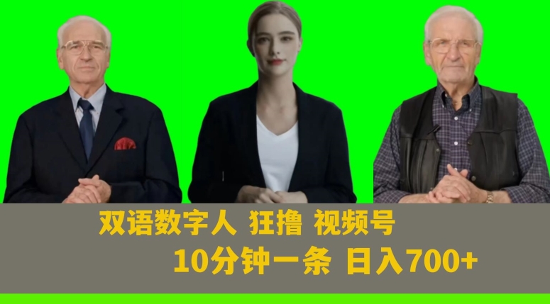 Ai生成双语数字人狂撸视频号，日入700 内附251G素材【揭秘】